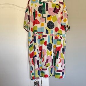 SHEIN Multicolor Geometric Midi Dress 4X Gently Used